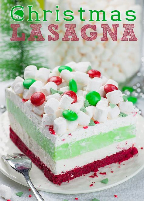 Christmas Lasagna | Layered Christmas Dessert Recipe With Peppermint Red Velvet Shortbread Cookies, Christmas Lasagna, Shortbread Cookie Crust, Christmas Cheesecake, Simple Desserts, Peppermint Cheesecake, Best Christmas Desserts, Chocolate Shortbread Cookies, Layered Dessert