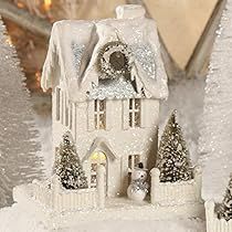 Bethany Lowe Designs, Cody Foster, House Template, Christmas Village Houses, Glitter Houses, Bethany Lowe, Cardboard House, Putz Houses, Christmas Villages