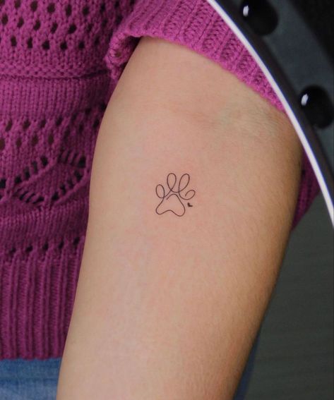 Paw Print Letter Tattoo, Fine Line Dog Paw Tattoo, Dog Paw Heart Tattoo, Dog Initial Tattoo, Puppy Tattoo Small, Dog Lover Tattoo For Women, Mini Dog Tattoo, Fine Line Paw Print Tattoo, Small Pet Tattoos