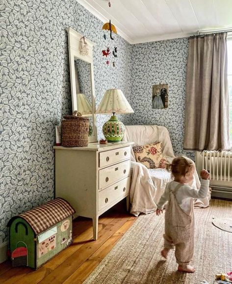 Cottagecore Boys Room, Cathy Nordstrom, Cottage Kids Room, Farmhouse Kids Bedroom, House Kids Room, Cottage Nursery, Vintage Kids Room, Themed Kids Room, Cottage Room