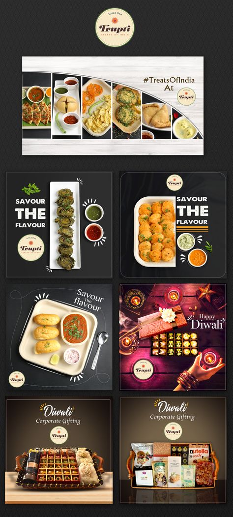 Trupti Food Social Media on Behance Food Offer Poster Design, Food Banner Design Advertising, Restaurant Branding Identity, Gif File, Food Social Media, Photoshop Flyer, Gfx Design, Restaurant Social Media, Restaurant Flyer