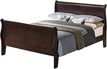 Glory Furniture King Bed, Cappuccino Wood Sleigh Bed, Wood Sleigh, King Sleigh Bed, Queen Sleigh Bed, Three Drawer Nightstand, Curved Headboard, Sleigh Bed, Cama Queen, Sleigh Beds