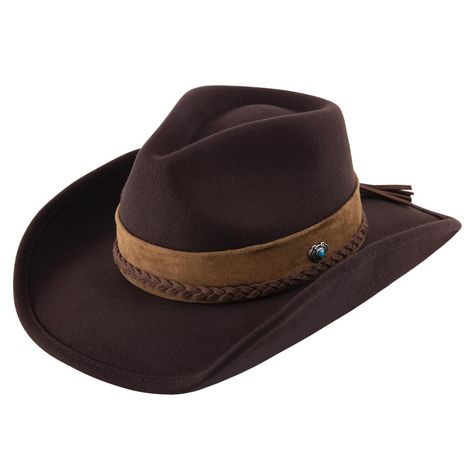 PRICES MAY VARY. 【High Quality Material】 The cowboy hat for men are made from 100% Australian wool, which is comfortable and soft, environmentally friendly, and retains the perfect shape. 【Western Hats Style】 The cowboy hats is a staple item in western style. 4.44in crown is perfect for you. Easy to match with casual and formal outfits giving elegant yet rugged looks. 【Sun Protection】 These cowgirl hat sport a wide 3.54inch brim that provides a perfect shade to your face, help protecting from th Western Hat Styles, Western Hats For Women, Brown Cowboy Hat, Hats Style, Black Fedora Hat, Outback Hat, Hat Felt, Hot Steam, Black Fedora