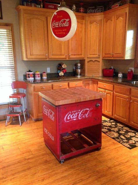 Coca Cola Furniture - Ideas on Foter Coke Kitchen, Table Frames, Cocoa Cola, Coca Cola Kitchen, Coke Machine, Coke Collectibles, Coca Cola Decor, House Porch, Coca Cola Drink