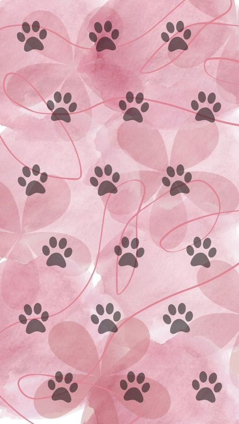 Dog Pink Background, Pink Wolf Wallpaper, Pink Paws Wallpaper, Paw Print Background Wallpapers, Paw Prints Wallpapers, Paws Wallpaper Aesthetic, Cute Dog Backgrounds, Dog Paw Print Wallpaper, Dog Paws Wallpaper