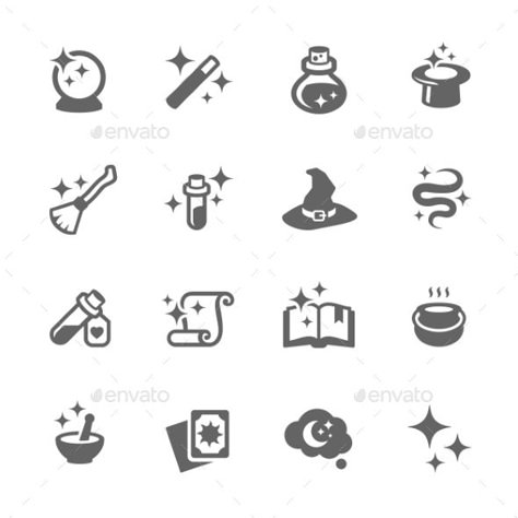 Magic Icons by davooda Simple Set of Magic Related Vector Icons for Your Design. Vector EPS 10 Format. Well Organized and Layered. Fully Editable. Can Be Settings Icon Aesthetic, Settings Icon, Magic Tattoo, Magic Symbols, Simple Icon, Book Icons, Iphone Layout, Objet Design, Web Icons