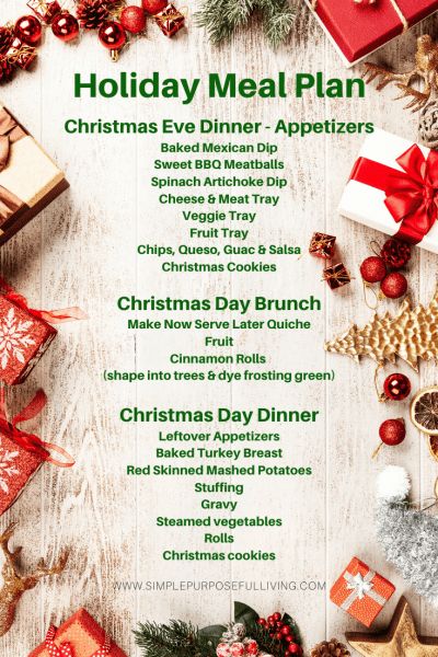 Holiday Meal Ideas, Holiday Meal Planning, Purposeful Living, Christmas Dinner Menu, Christmas Eve Dinner, Christmas Prep, Easy Holiday Recipes, Holiday Meal, Holiday Menus