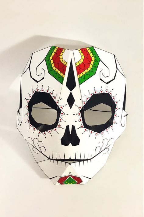 Paper Masks Art, Cardboard Crafts Template, 3d Mask Template Free, Paper Mask Template Free Printable, Halloween Masks Diy, Halloween Mask Ideas, Mask With Paper, Mascara Papel Mache, Diy Day Of The Dead