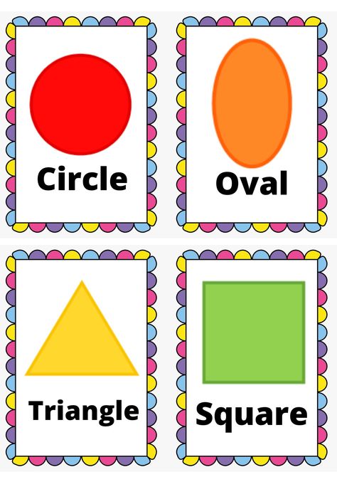 Preschool Charts, Shapes For Toddlers, Flashcards For Toddlers, Shapes Flashcards, Shapes Kindergarten, Shape Chart, Color Flashcards, Printable Shapes, Classroom Anchor Charts