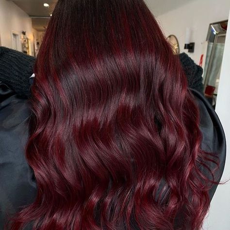 5 Ruby Red Hair Color Ideas & Formulas Black Hair Red Tips, Red Hair No Bleach, Purple Burgundy Hair, Red Hair Formulas, Ruby Red Hair Color, Deep Red Hair Color, Ruby Red Hair, Black And Red Hair, Red Hair With Bangs