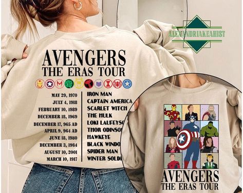 Avengers The Eras Tour Sweatshirt, Marvel Sweatshirt Sweatshirt And Shirt Outfit, Eras Tour Sweatshirt, Eras Tour 2023, Marvel Jewelry, Marvel Fashion, Marvel Sweatshirt, Marvel Clothes, Marvel Images, Marvel Films