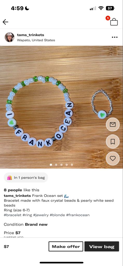 Drake Beaded Bracelet, Clay Bead Bracelet Ideas Tyler The Creator, Frank Ocean Gift Ideas, Frank Ocean Bracelet Ideas, Frank Ocean Bracelet, Tyler The Creator Bracelet Ideas, Tyler The Creator Bracelet, Bracelets Homemade, Music Bracelet