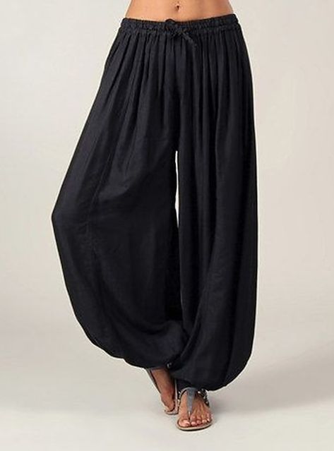 Baggy Yoga Pants, Cotton Linen Trousers, Androgynous Style, Black Harem Pants, Women Bottoms, Loose Pants, Unique Designers, Vintage Summer, Looks Style