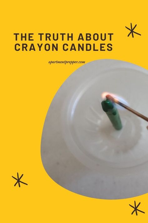 The Truth About Crayon Candles – Apartment Prepper Candles Apartment, Crayon Candles Diy, Diy Emergency Candles, Crayon Candle, Beer Bottle Lamp, Apartment Prepper, Diy Candles With Crayons, Crayon Candles, Wick Tabs