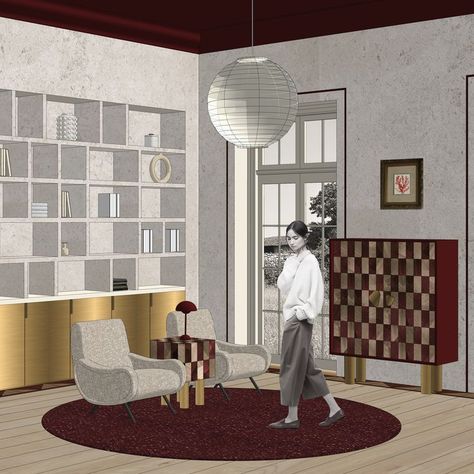 Interior sketches in SketchUp Sketch Up Interior Design Render, Interior Designer Illustration, Interior Design Concept Sketch, Graphic Design Furniture, Sketchup Interior Design Render, Sketch Up Render, Sketch Up Interior Design, Collage Interior Design, Sketchup Interior Design