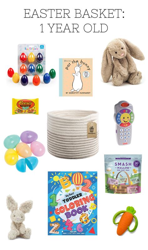 Easter Basket 1 Year, Baby Easter Basket Ideas, Toddler Easter Basket Ideas, Toddler Easter Basket, Boys Easter Basket, Baby Easter Basket, Easter Baskets For Toddlers, Easter Books, Easter Basket Ideas