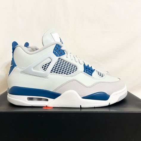 Jordan 4 Retro Military Blue Size 8.5 Fv5029-141 Brand New With Og Box 100% Verified Authentic -These Shoes Are In Brand New Condition -Box Has Damage At The Bottom -Pictures Are Accurate #81 Offers Accepted Blue Jordan 4’s, Jordan 4 Retro Blue, Korean Lips, Jordan 4’s, Crocs Fashion, Jordan Retro 4, Blue Jordans, Pretty Shoes Sneakers, Jordan Shoes Retro