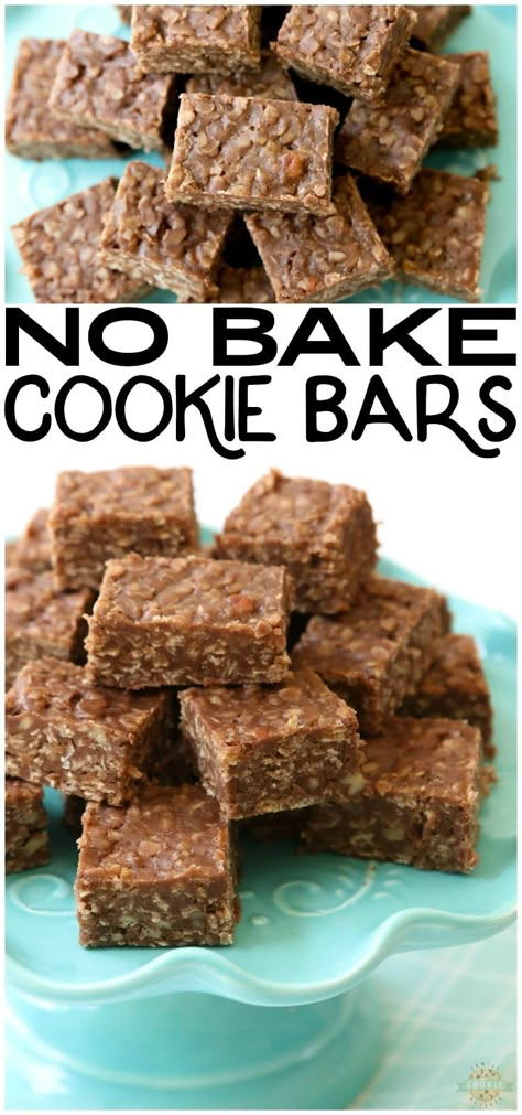 No Bake Cookie Bars recipe is a quick variation on THE BEST no bake cookies recipe. Made with quick oats & chocolate chips, these no bake oatmeal cookies couldn't be tastier! via @buttergirls The Best No Bake Cookies, Dessert Oats, No Bake Cookies Recipe, No Bake Oatmeal, Best No Bake Cookies, Bake Oatmeal, Avocado Cake, Oats Chocolate, Easy No Bake Cookies