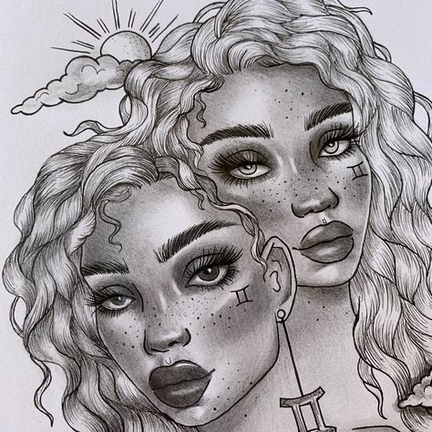 Tattoo Gemini, Gemini Aesthetic, Gemini Tattoo Designs, Gemini Art, Art Alevel, Gemini Tattoo, Queen Tattoo, Zodiac Art, Tattoo Design Drawings