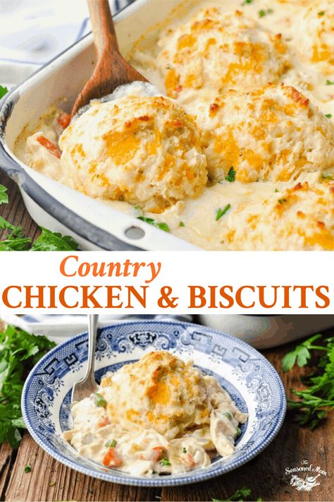 Chicken And Biscuits Casserole, Biscuits Casserole, Country Chicken, Chicken And Biscuits, Drop Biscuits, Comfort Food Recipes Dinners, Best Comfort Food, Food Dinner, Chicken Dishes Recipes