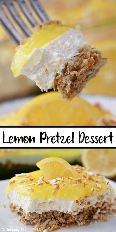 Lemon Pretzel Dessert is a refreshing and delightful dessert that is sweet, salty, and is perfect for summer. Pretzel Dessert, Pretzel Desserts, Salty Treats, Lemon Dessert Recipes, Refreshing Desserts, Party Platters, Creamy Desserts, Lemon Desserts, Decadent Chocolate