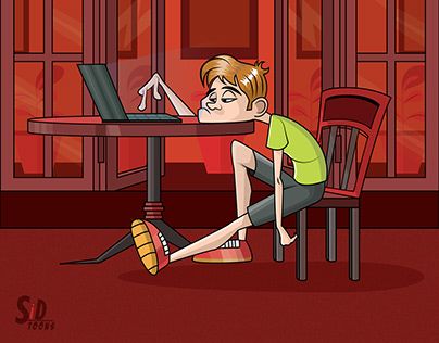 Laziness Illustration, Lazy Character Design, Lazy Cartoon Character, Lazy Illustration, Lazy Pose, Lazy Aesthetic, Lazy Cartoon, Character Development Illustration, Character Perspective