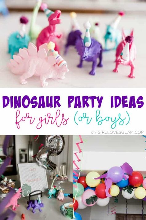 Dinosaur party ideas for girls! It isn't just boys who want dinosaur birthday parties, little girls love dinosaurs too! Create a dino party for her! Dinosaur Party Ideas, 3rd Birthday Party For Girls, Party Ideas For Girls, Birthday Recipes, Girl Dinosaur Party, Girl Dinosaur Birthday, Dinosaur Birthday Party Decorations, Dinosaur Themed Birthday Party, Dino Birthday Party