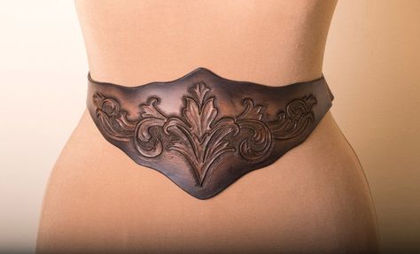 Leather waist belt