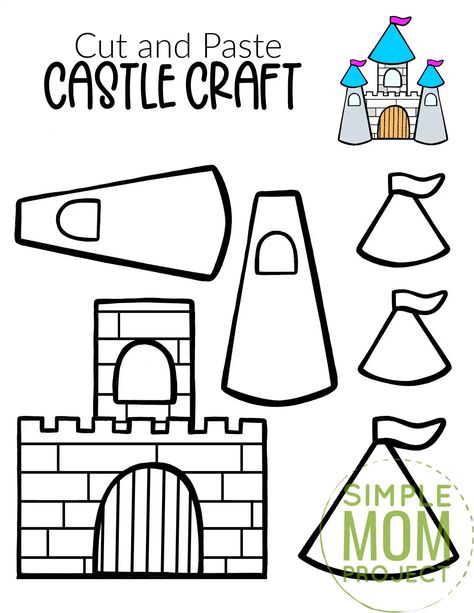 Princess And Knight Preschool Theme, Castle Crafts For Preschool, Medieval Crafts Preschool, Prince And Princess Crafts For Preschool, Castle Printable Template, Build A Princess Printable, Castle Craft Preschool, Castles And Crowns Preschool, Paper Castle Template Free Printable