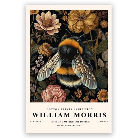 PRICES MAY VARY. Exquisite William Morris Poster Collection Discover the timeless beauty of William Morris with our curated collection of posters. Each piece showcases intricate designs inspired by his iconic textiles art. Perfect for adding a touch of elegance to any living room or bedroom decor. Size:"8x12"or"12x18"or"16x24"or"20x30""24x36" Versatile Decor for Any Space Whether you're looking to enhance your living room bedroom or even a home office our vintage posters are the ideal choice. Th Bumble Bee Insect, William Morris Prints, Poster Art Deco, William Morris Poster, Classic Wall Decor, Insect Wall, Textiles Art, Poster For Living Room, Art Textiles