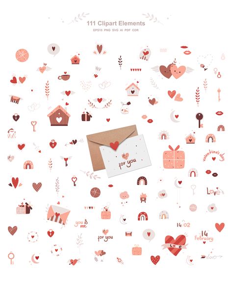 Valentine's Day Patterns & Cliparts on Behance Valentines Day Prints, Valentines Day Pattern, Boho Valentine, Valentines Illustration, Valentines Day Clipart, Valentines Design, Design Packaging, Cookie Designs, Nail Inspiration