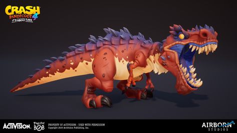 Western Games, Beast Creature, Kaiju Art, Disney Figurines, Crash Bandicoot, Cartoon Dinosaur, Dinosaur Art, Game Character Design, Prehistoric Animals