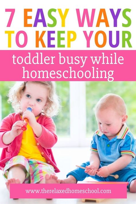 So there you are homeschooling your older kids and your toddler starts climbing up your back, pulling on your shirt, and crying for attention. What do you do? There are many great ways that you can keep your precious little one busy while you work with the older kids. It will just take a little planning ahead. Keep Toddlers Busy, Toddler Homeschool Activities, Busy Activities, Toddler Homeschool, Easy Toddler Activities, Homeschool Encouragement, Homeschool Help, Homeschool Art, Tot School