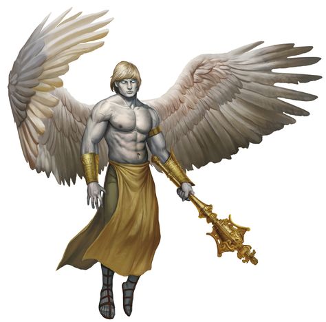 Angel, Deva (from the D&D fifth edition Monster Manual). Art by Conceptopolis. Angelo Guerriero, Male Angels, Monster Manual, D D Monsters, Angel Warrior, Ange Demon, Dnd Monsters, Fantasy Races, Angels And Demons