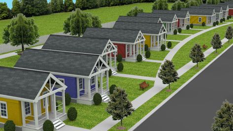 Inside a tiny home village where you don't have to pay rent but you must meet the requirements to 'graduate' Tiny Home Village Layout, Tiny Home Community Layout, Tiny House Community Layout, Community Layout, Tiny Home Community, Homeless Housing, House Community, Home Village, Village Ideas