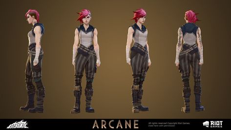 A Closer Look at Texturing in Arcane Vi Arcane Reference, Vi Arcane Costume, Vi Outfit Arcane, Vi Arcane Outfit, Arcane Clothing Style, Vi Cosplay Arcane, Vi Arcane Cosplay, Arcane Outfits, Arcane Reference