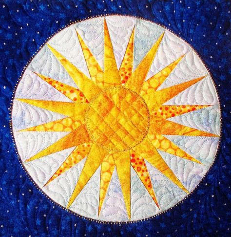 Celestial Quilt Pattern, Sun And Moon Quilt, Sun Quilt Pattern, Sun Quilt Block, Celestial Quilt, Sun Quilt, Constellation Quilt, Space Quilt