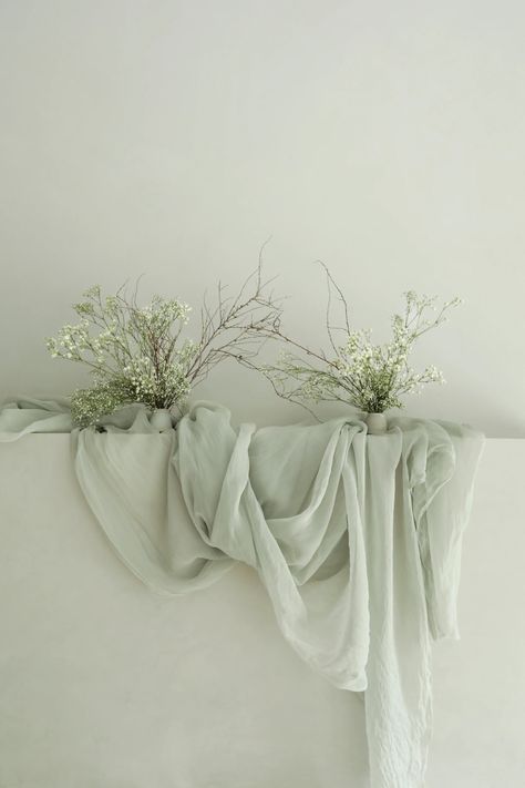 Table Linens – Silk & Willow Ethereal Wedding Decoration, Green And Blue Flower Arrangements, Mint Tablescape, Sea Table Decorations, Leadership Pictures, Winter Soiree, Winter Bouquets, Green Tablescape, Winter Tablescapes