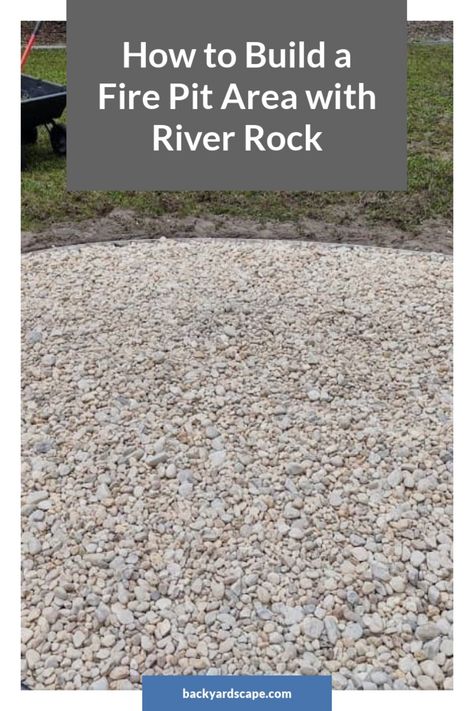 Discover the art of building a stunning fire pit area with river rock. This guide walks you through the steps of creating a beautiful and functional fire pit space, offering both aesthetic appeal and a cozy gathering spot in your backyard. Pebble Rock Fire Pit Area, Fire Pit Stones Rocks, River Rock Fire Pit, Fire Pit Edging, River Rock Patio, Fire Pit Areas, Built In Fire Pit, Rock Fire Pit, Build A Fire Pit