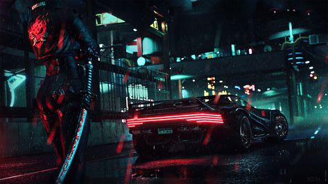 3840x2160 Wallpaper, Samurai Wallpaper, 4k Wallpapers For Pc, Cyberpunk Aesthetic, Widescreen Wallpaper, Desktop Pictures, Samurai Swords, Cyberpunk 2077, Original Wallpaper