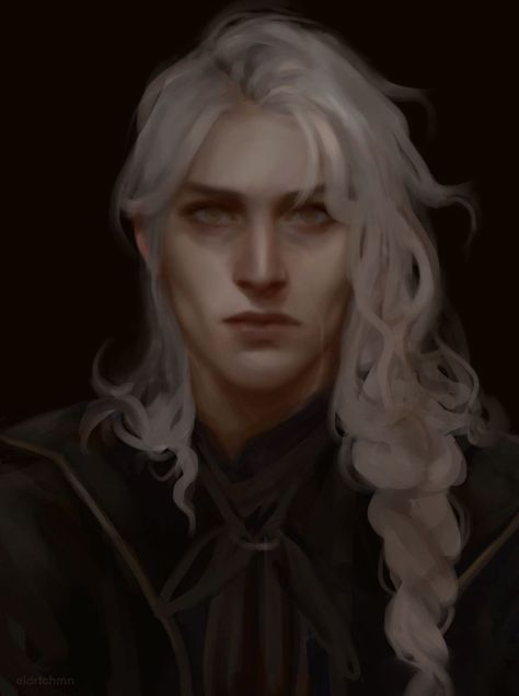 White Hair Men, Targaryen Art, Asoiaf Art, Realistic Art, Long Hair Styles Men, Male Art, Dnd Characters, Character Portraits, White Hair