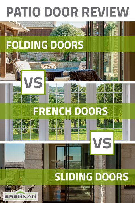 Triple Patio Doors, French Doors With Screens Patio, French Doors Onto Deck, Wall Of Windows And Patio Door, Windows To French Doors Before And After, Double Door Backyard, Sliding Patio Doors Vs French Doors, Exterior French Doors With Screens, 2 Sets Of Patio Doors