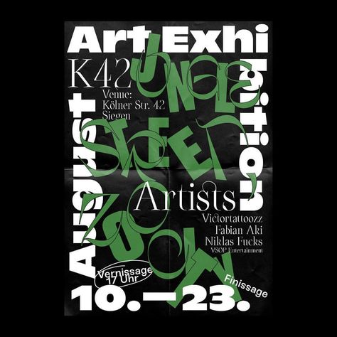 Chaotic Poster Design, Marie Therese, Adobe Illustrator Graphic Design, 타이포그래피 포스터 디자인, Art Exhibition Posters, Cool Typography, Exhibition Display, Typographic Poster, Poster Series