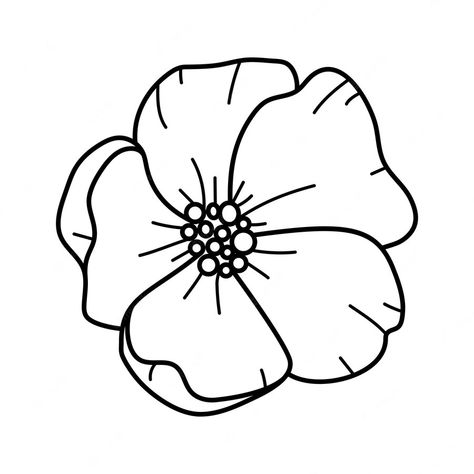 Poppies Line Art, Poppy Template, Flower Stencils, Flower Poppy, Floral Sketch, Drawing Line Art, Doodle Flowers, Poppy Drawing, Flower Vector