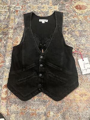 Find ideas๏ฟฝand inspiration for Free People Denim Dark Gray Vest Lace Up Back Size Small/ US 27, Women's Coats Jackets Han Solo Costume, Black Denim Vest, Womens Black Vest, Gray Vest, Black Cowgirl, Denim Suit, Grey Vest, Black Vest, Free People Denim