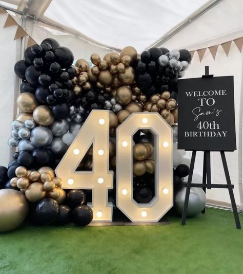 40th birthday party ideas 40th Theme, 40th Birthday Party Men, 40th Birthday Party Ideas, 40th Birthday Party Themes, 40th Birthday Themes, 40th Party Ideas, 40th Birthday Balloons, Husband 40th Birthday, 40th Birthday Men