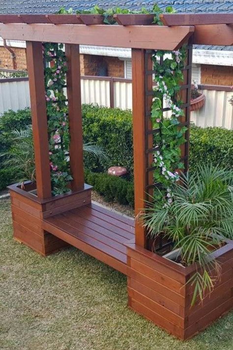 Garden Arbour, Jardim Diy, Garden Area, Outdoor Gardens Design, Outdoor Pergola, Garden Seating, Backyard Projects, Garden Trellis, Garden Structures