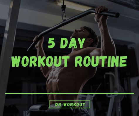 5 Day Workout Plan Workout 5 Days A Week, 5 Day Push Pull Legs Workout, Workout Splits For Men 6 Day, 5 Day Full Body Workout Plan, Weekly Workout Plans For Men, 5 Day Workout Plan Men, Workout Challenge At Home, Dr Workout, Strength Workout Plan