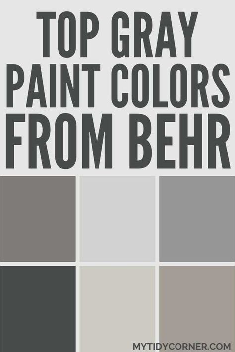 Looking for the perfect gray to refresh your home? Check out the best Behr gray paint colors that work in any space. From pale to moody, these top gray paint colors from Behr will help you achieve a fresh, modern look in your home. Get inspired with the most popular Behr gray paint colors! Perfect for creating a neutral yet stylish backdrop in your living room, bedroom, or kitchen. Behr Grey Brown Paint Colors, Behr Silver Drop Paint Color, Behr Wet Cement Paint Color, Light Gray Walls With Dark Gray Trim, Behr Living Room Paint, Best Behr Gray Paint Colors, Behr Living Room Paint Color Ideas, Popular Paint Colors For Living Room, Gray Paint Colors Behr