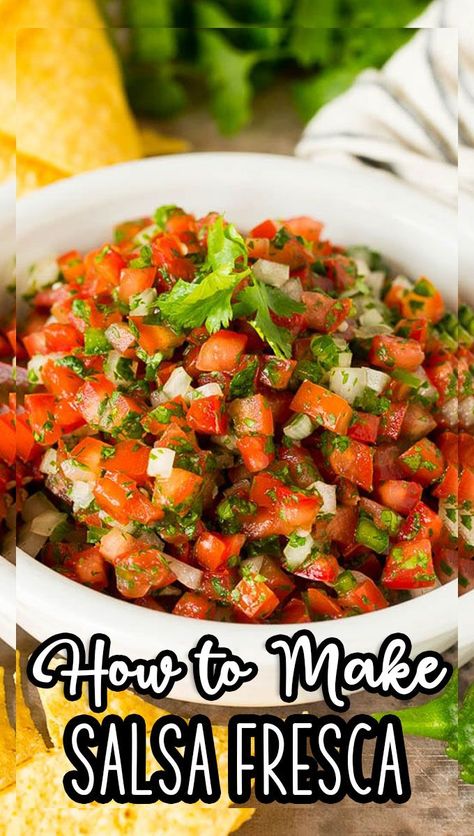 Low Calorie Condiments, Salsa Fresca Recipe, Jalapeno Salsa Recipe, Mexican Food Recipes Appetizers, Mexican Salsa Recipes, Fresh Salsa Recipe, Salsa Fresca, Spicy Salsa, Appetizers Easy Finger Food